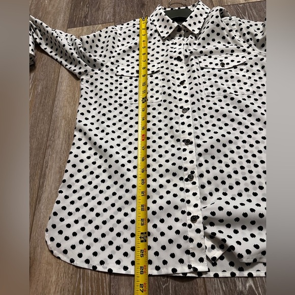 apple print button up blouse (shirt) size Medium - Picture 5 of 9